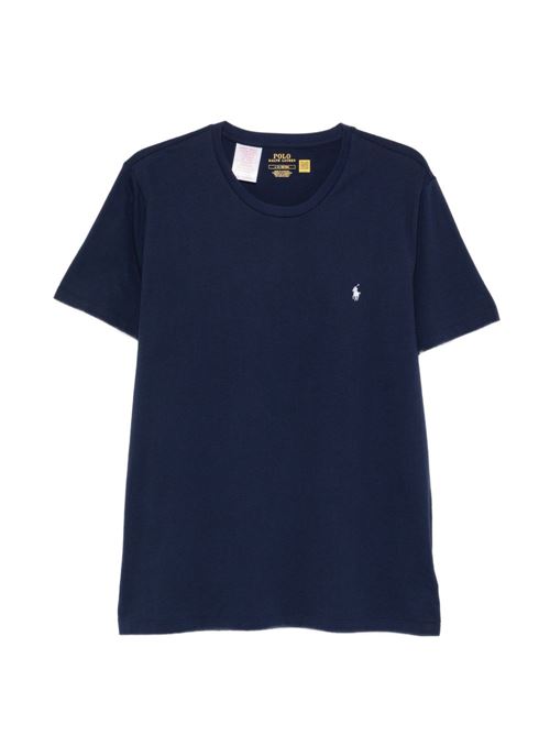 T-shirt uomo navy con logo ricamato POLO RALPH LAUREN | 714844756007